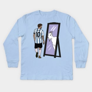 Leo Messi Mirror GOAT Kids Long Sleeve T-Shirt